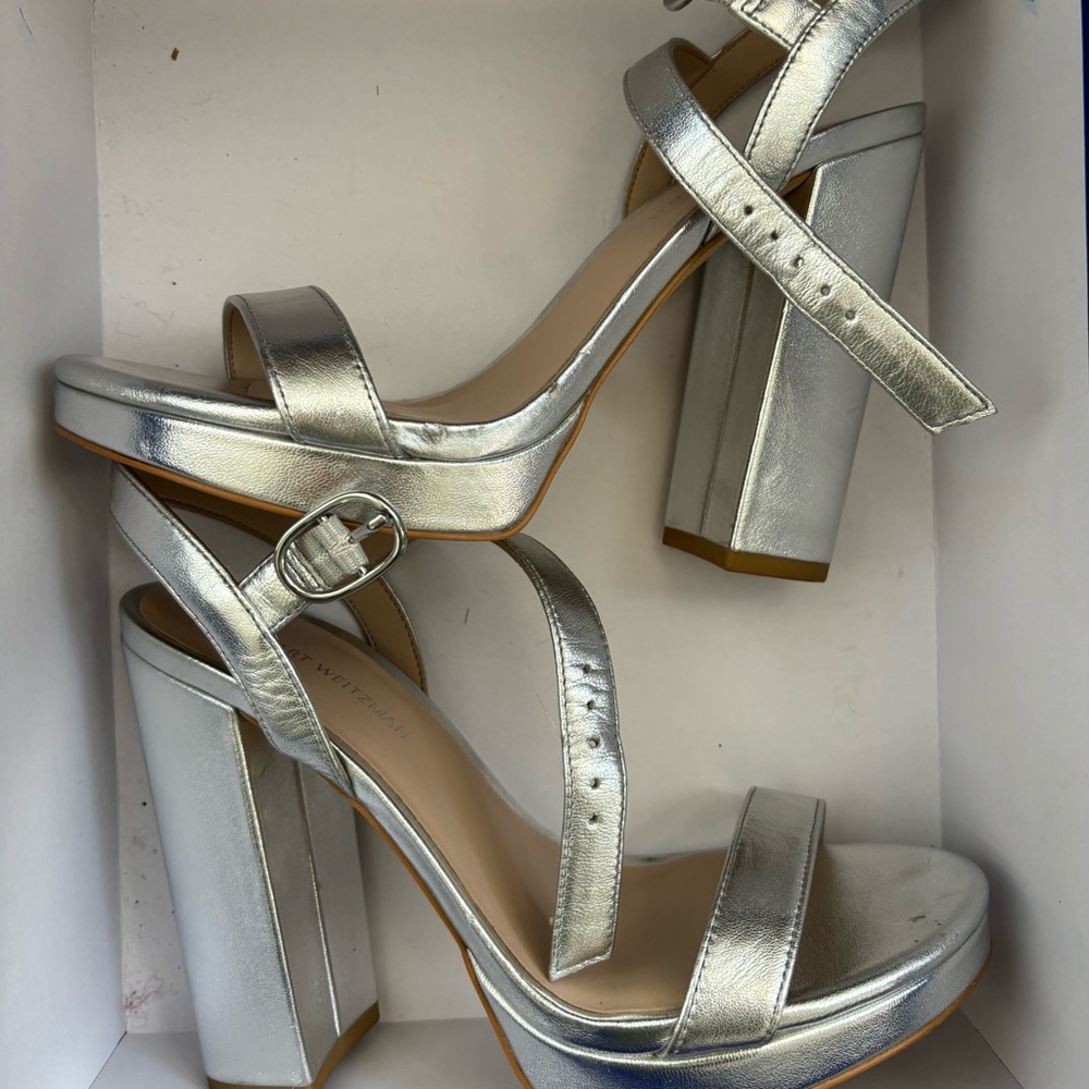 STUART WEITZMAN HEELS- dancer block 120 platform sandal size 6.5